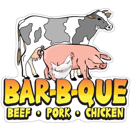 Bar-B-Que Beef Pork Chicken Decal Concession Stand Food Truck Sticker